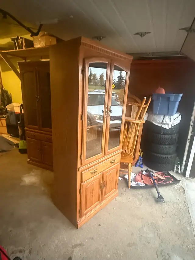 Oak Corner Curio Cabinet