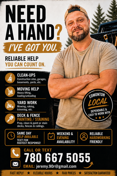 Moving Help / Yard Work / Cleanups – Same Day Available, View more