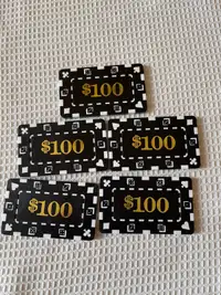 $100 Poker Plaques Chips Set