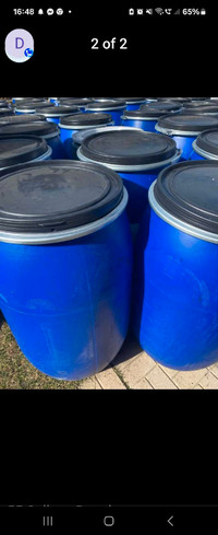 Food Grade - Open top Blue Barrels with Black Lids