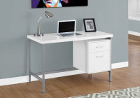 10-003 Computer Desk with Storage Cabinet In Metal Legs