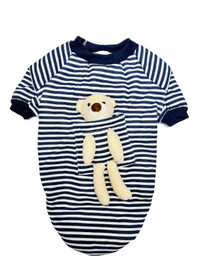 Brand new Dog T-Shirt  - Blue and white striped shirt