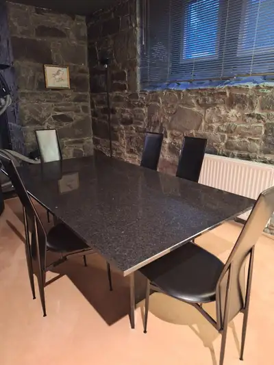 Table de salle à manger de granit noir, View more