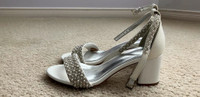 Ivory White Block Heels - Wedding or Party Shoes