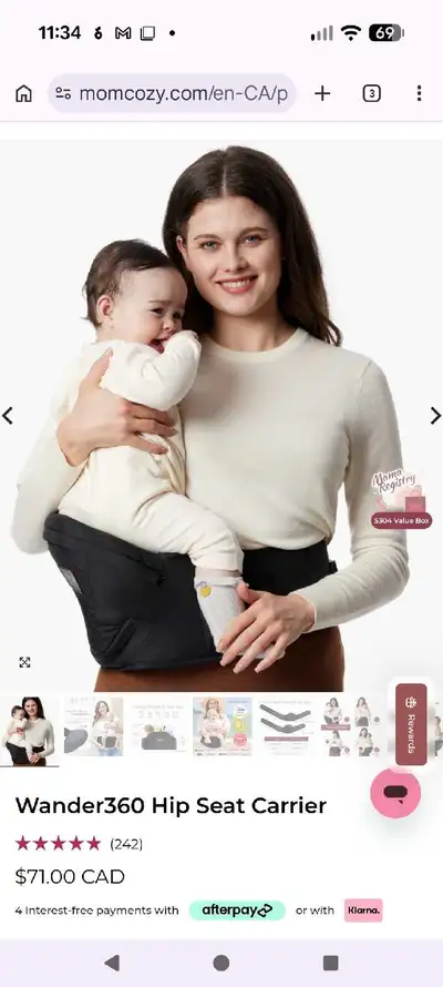 BNIB Momcozy Hip Seat Carrier, View more
