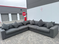 Free Delivery/ Comfy grey Modular couch Sofa Lshape Corner 