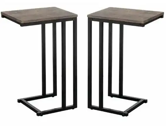 SIDE TABLE BLACK METAL WITH RECLAIMED WOOD LOOK TOP... in Other Tables in Oakville / Halton Region - Image 11