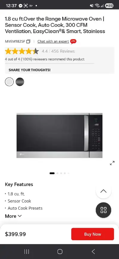 New in box over the range LG microwave , View more