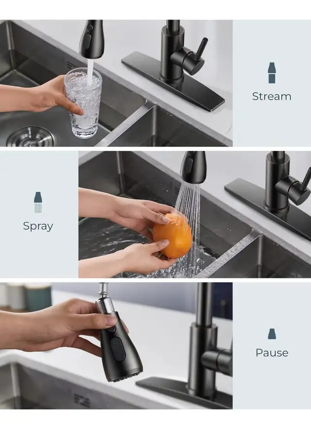 Kitchen Faucet with Pull Down Sprayer, High Arc Single Handle Ki in Painting & Paint Supplies in Hamilton - Image 4