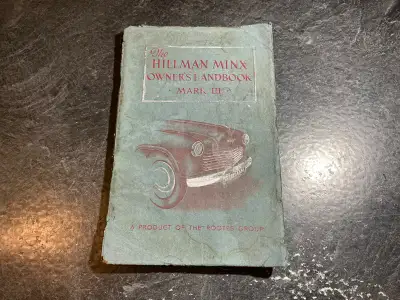 1949 The Hillman Minx Mark III Owner's Handbook Maintenance, View more