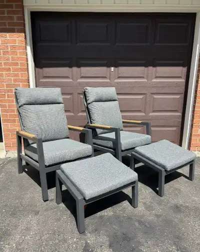 Outdoor Patio Chairs with Ottomans , View more