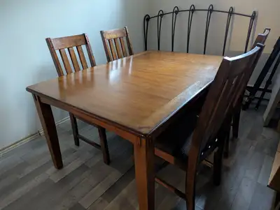 Dining Set. Unique! Big dining table with four chairs like new., View more