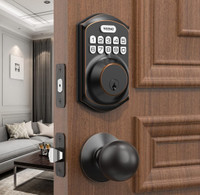 TEEHO Keyless Entry Door Lock with Handle - Electronic Keypad De