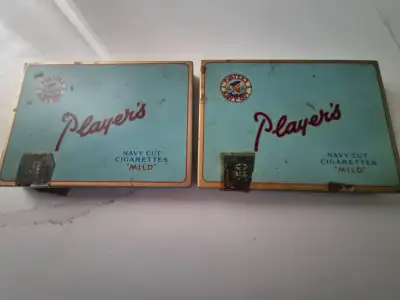 Two player's 1950's cigarette tins, View more