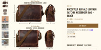 New Roosevelt Buffalo Leather Men's Messenger Bag - Briefcase
