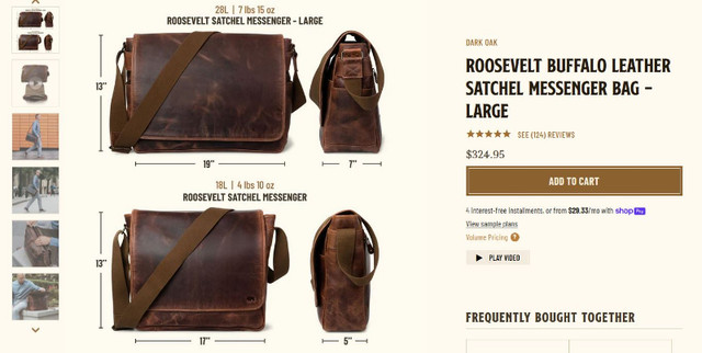 New Roosevelt Buffalo Leather Men's Messenger Bag - Briefcase in Laptop Accessories in Regina