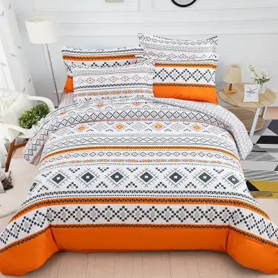 New 3 PC Boho Reversible Comforter Set • QUEEN • Burnt Orange, View more