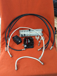 Coaxial splitter, active returns, connector, coupler, cables