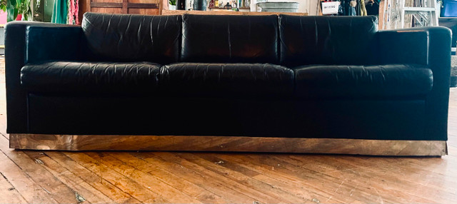Designer Leather 3-Seater Sofa dans Sofas et futons  à Ville de Montréal - Image 2