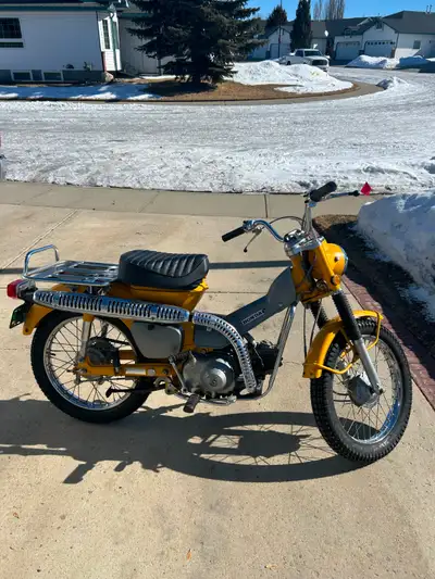 1970 Trail 90 in excellent condition. Lots of new parts. A good vintage collector motorcycle. Stored...