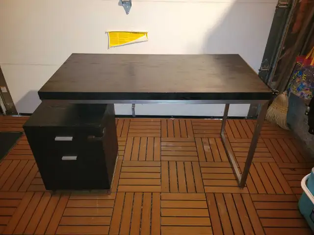 Modern wooden desk, smaller profile for small spaces