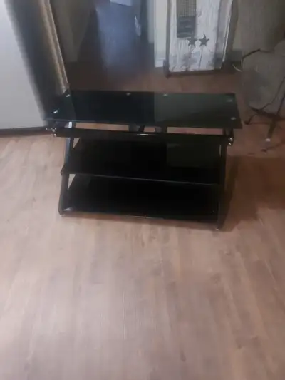 Black Tempered Glass TV Stand, View more