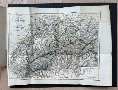 Une carte générale détaillées cantonales de d'Atlas de la Suisse dessiné par Keller, (&) Scheurmann,...