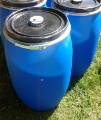 15 - 30 - 45 - 55 - 77 - gallons  open top barrel drum plastic.
