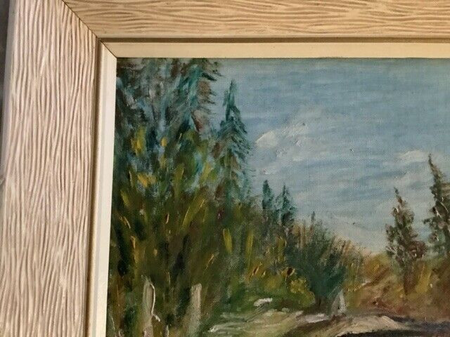 Lovely 1940’s Acrylic Landscape Painting by Artist M. Davies in Arts & Collectibles in Belleville - Image 4