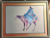 Native American watercolor. Signed lithograph out of Portand Ore