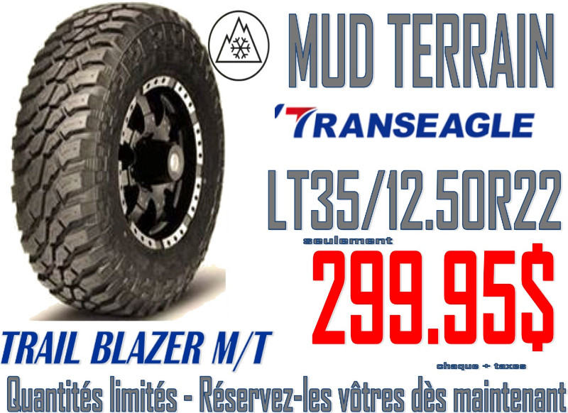 Pneu Mud Tires TRAILBLAZER M/T LT35X12.50X22 homologués NEUFS Pneus