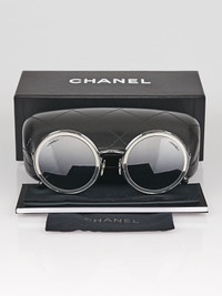 CHANEL Round Sunglasses 4226 Black & Ruthenium/Grey