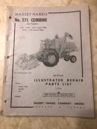 Vintage Massey Harris 27L Combine Manual
