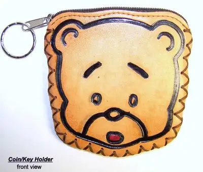 Coin/key holder/pouch, leather, pocket or purse, new, delightful, View more
