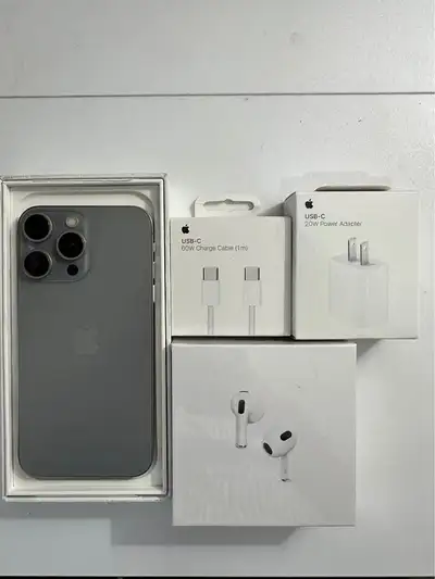 iPhone 15 pro max 512 GB + **Airpods Fast Charger and Delivery**, View more