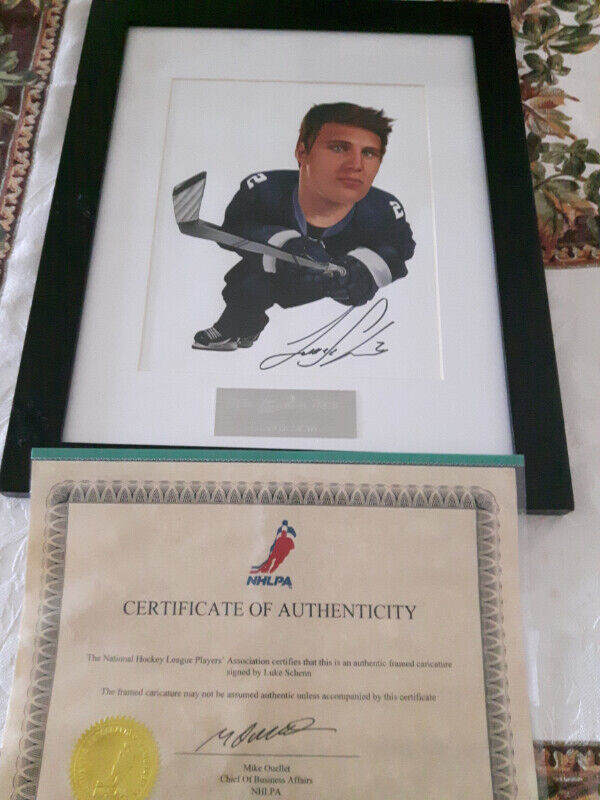 Framed caricature of NHLPA Luke Schenn in Arts & Collectibles in Cambridge