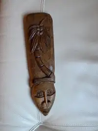 Hanging wooden carved art piece from St. Lucia