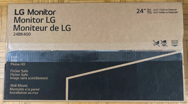 LG Monitor 24BK400H-B (New, Unused) in Monitors in City of Toronto