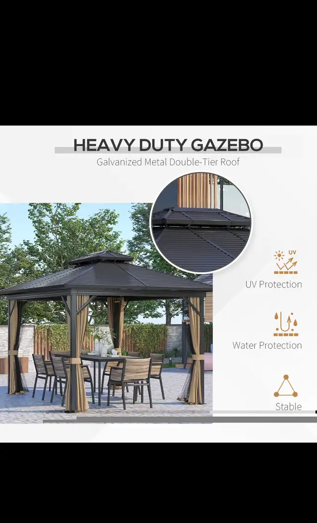 Hard top gazebo 10 by 12 in Patio & Garden Furniture in City of Toronto - Image 5