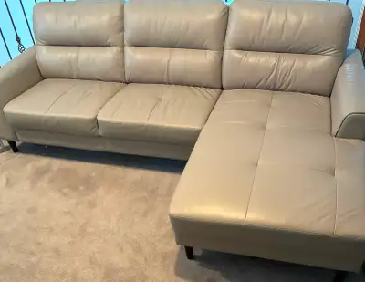 Just bought from Leon’s. Real leather. Couch for $4000