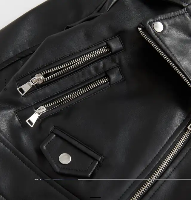 Zara Girls Faux Leather Biker Jacket (Size 8) in Kids & Youth in City of Toronto - Image 4