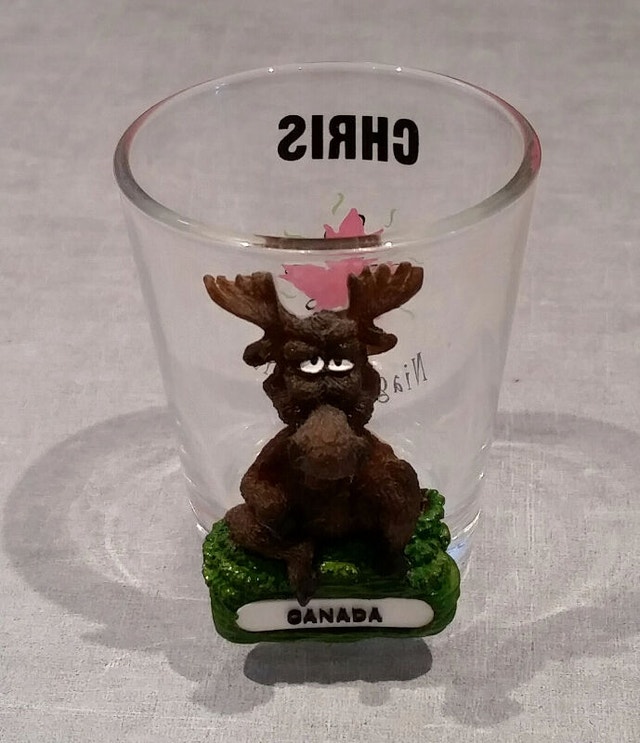 Personalized "Chris" Niagara Falls shot glass Arts & Collectibles