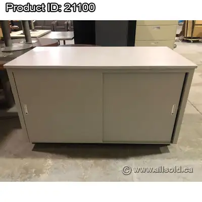 Grey 2 Door Storage Credenza Cabinet with Sliding Doors, View more