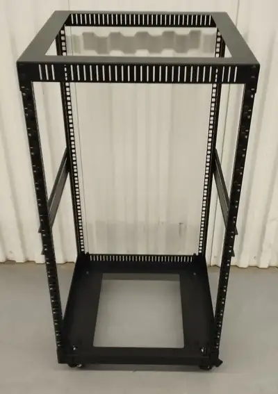 New open box and assembled 18u open server rack on wheels, View more