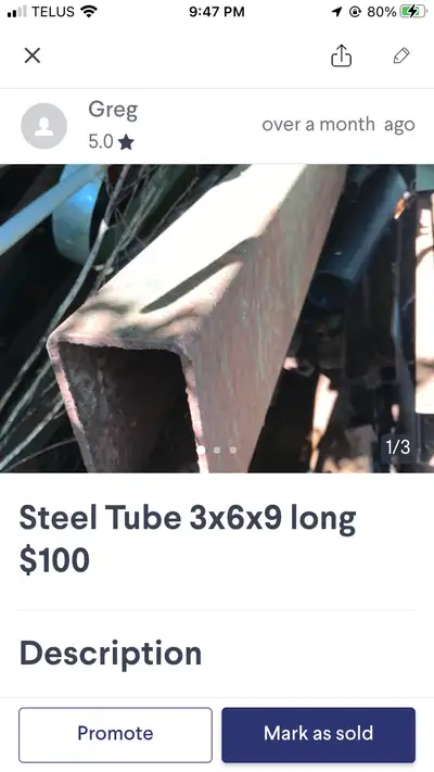 Steel Tubing 3x6x9, View more