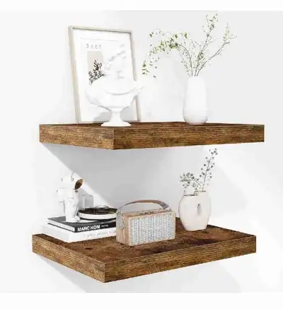 Deep Rustic Wooden Wall Shelves - Extra Deeper & Thicker Wall Mo, View more
