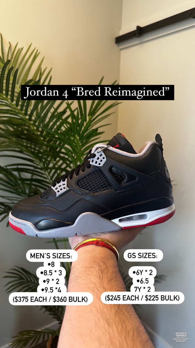 Jordan 4 “Bred Reimagined” in Men's Shoes in Edmonton