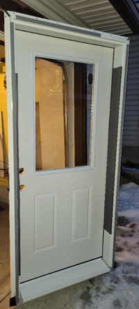 36x80in Fiberglass Prehung Exterior Door RH inswing Insert 22x36