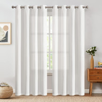 1 white panel curtain measures 52  X 84 inch NEW