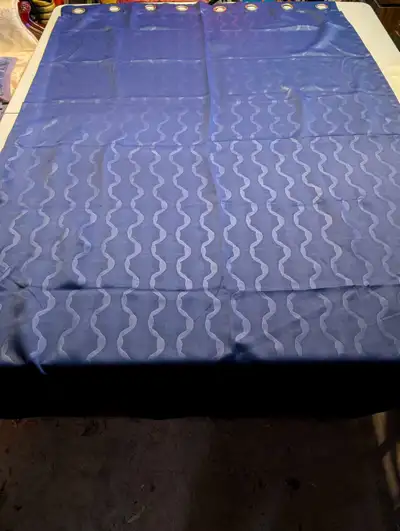Blue Curtain panel with grommets, View more